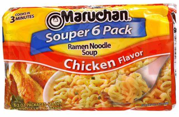 USA Maruchan Ramen Noodles 'Chicken Flavor' Souper 6 Pack = 510 gr